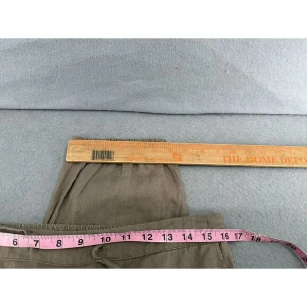 XIMO Pants Womens Size L Brown 100% Linen Jogger‎ Minimalist Neutral Lagenlook